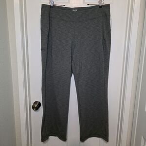 Duluth Trading Pants Womens NoGA Pull On Wide Leg 2X x 31 Green Active Hiking